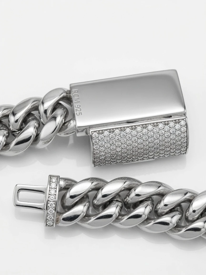VVS Moissanite Miami Cuban Link Chain Necklace - photo 3