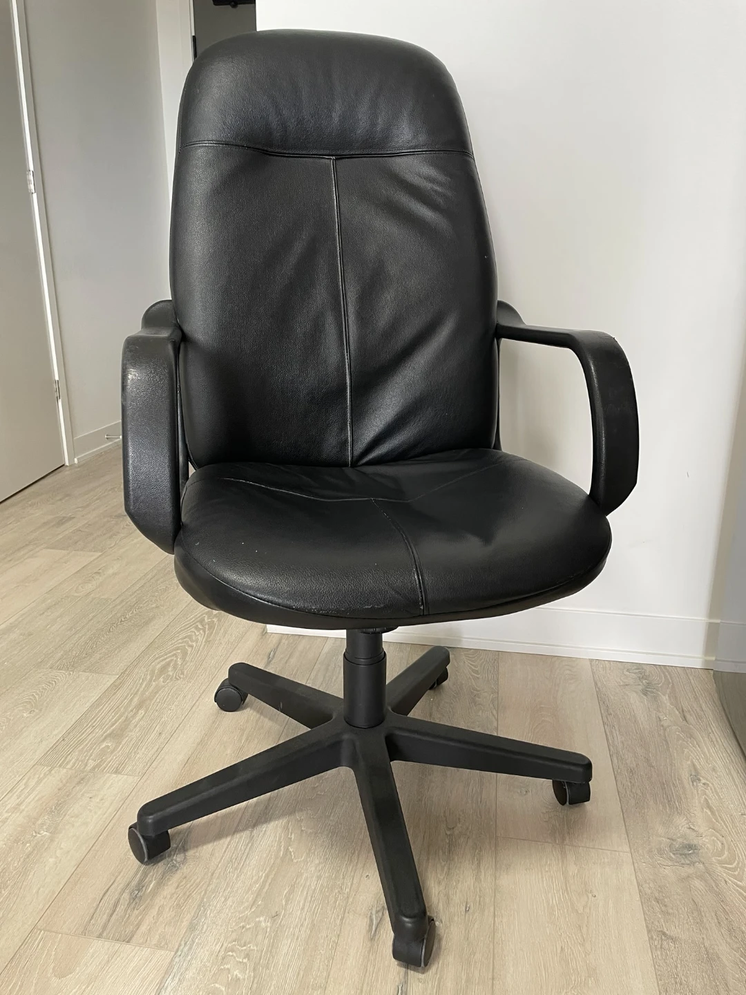 Black Faux Leather Office Chair