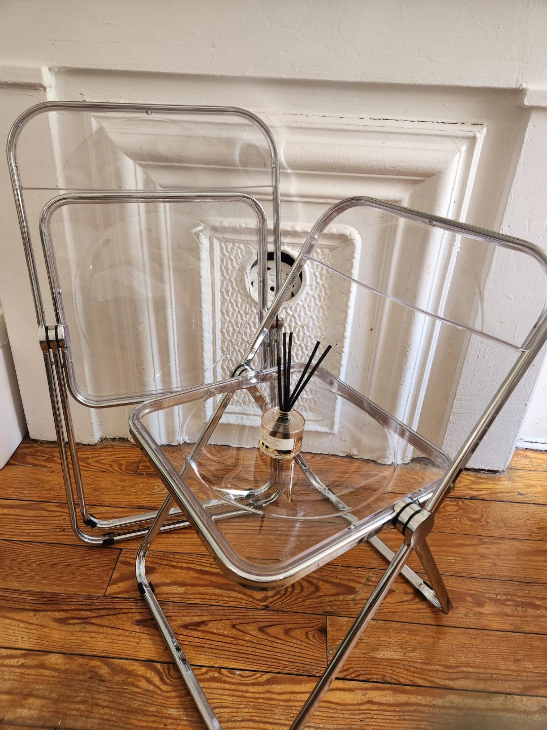 Clear Acrylic Folding Chairs (Set of 2)