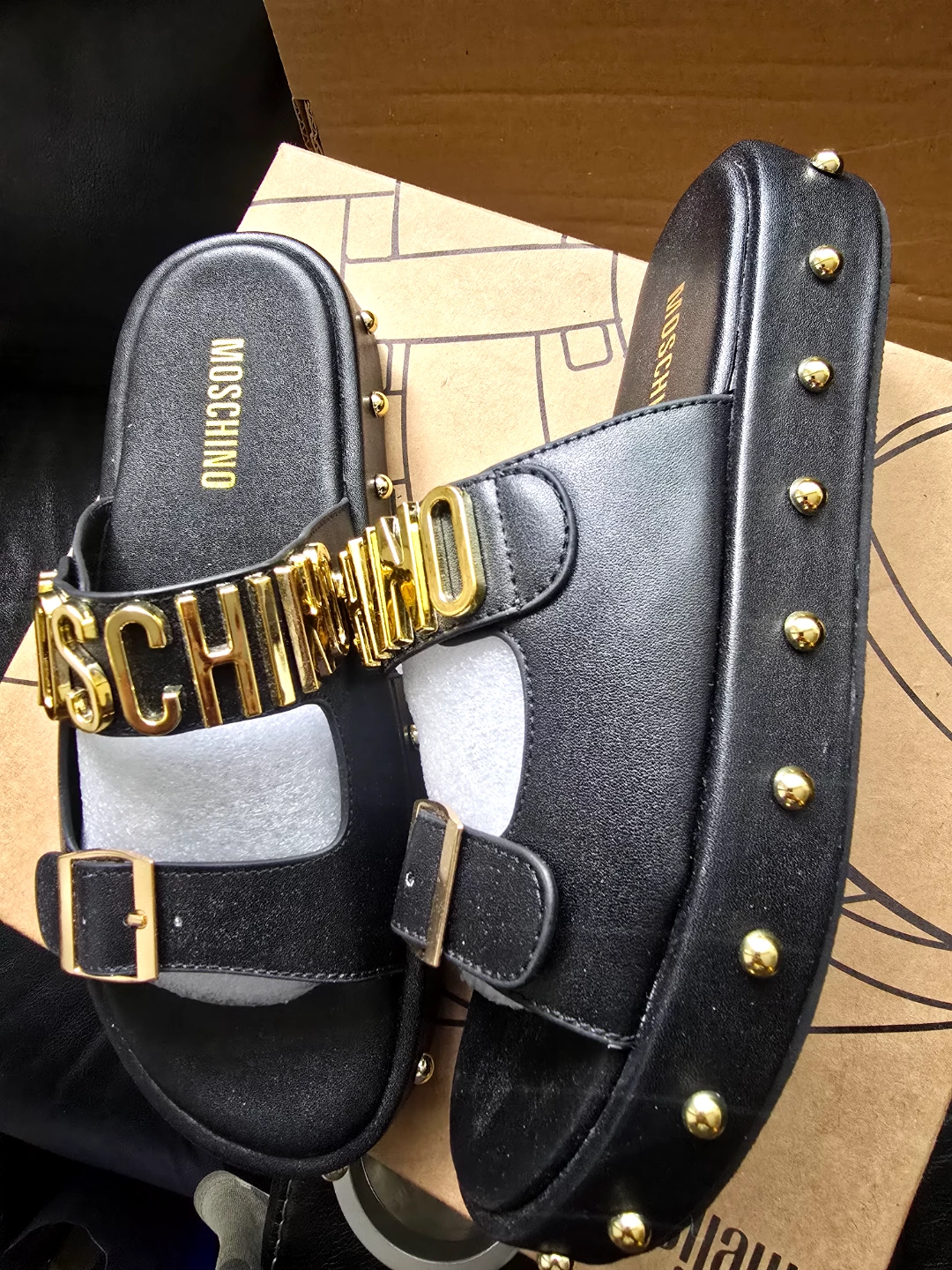 Brand new Fashion Women sleepers Glossy Gold and Black - photo 3