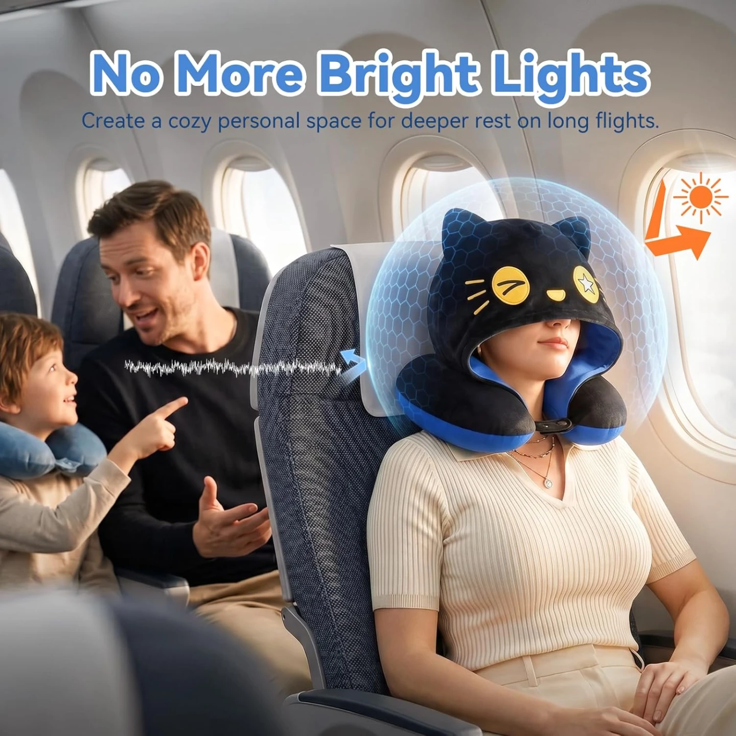 Cute Cat Travel Pillow with Hood - photo 4