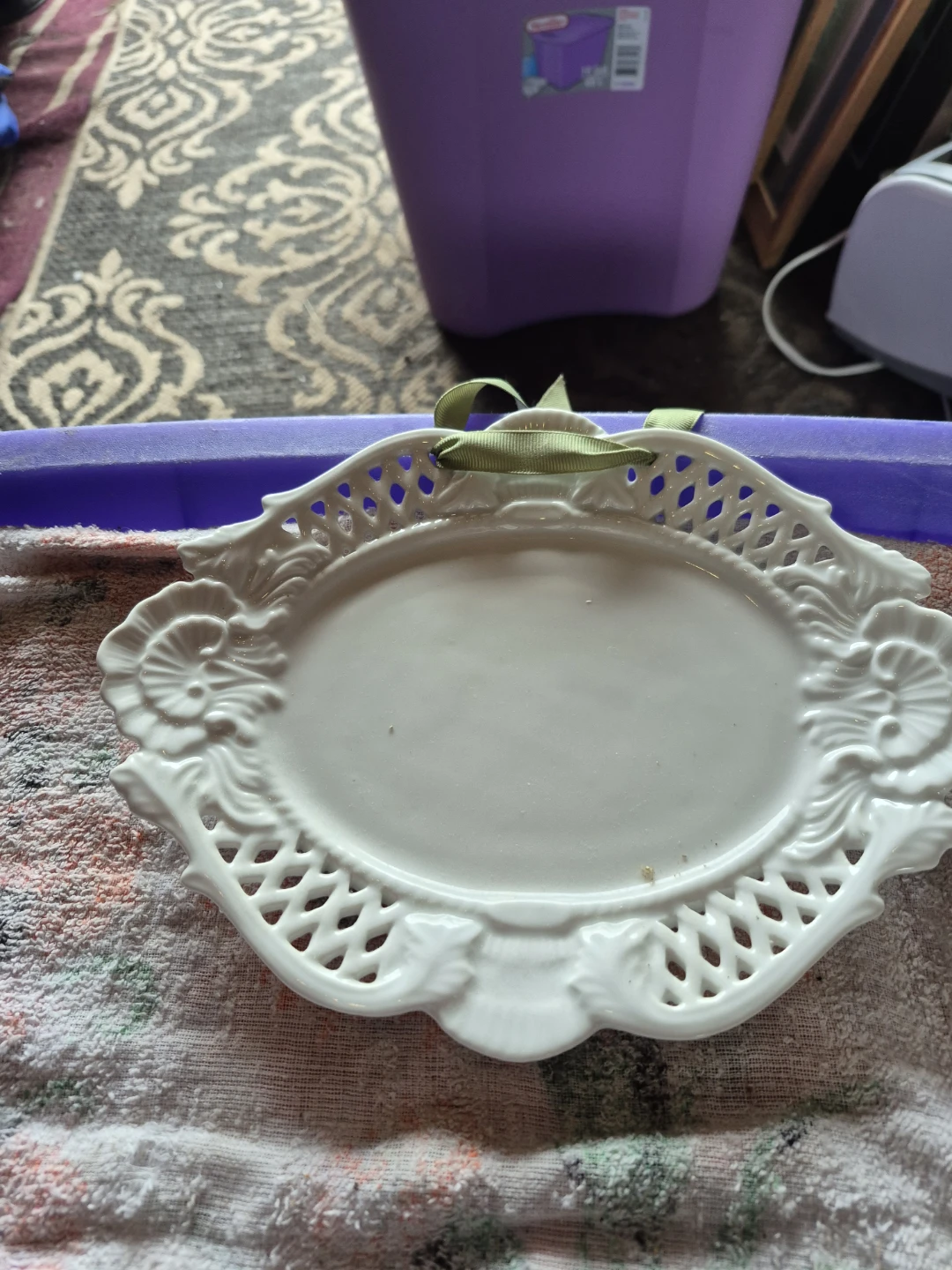 White Two's Company decorative dish