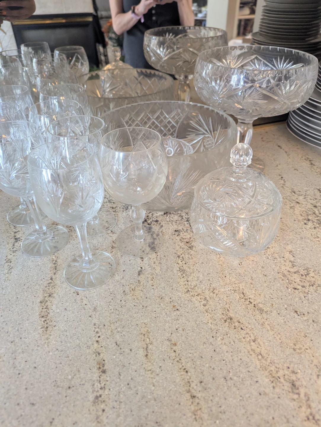 Crystal Cut Glassware Set