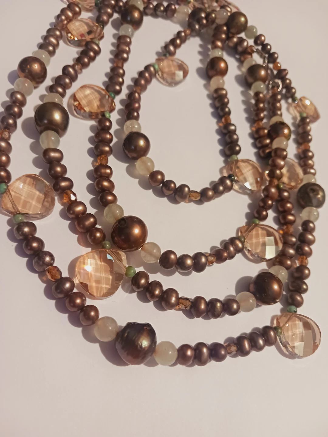 Freshwater Pearls, Smokey Quartz & Moonstone Long 56"  Necklace - photo 3