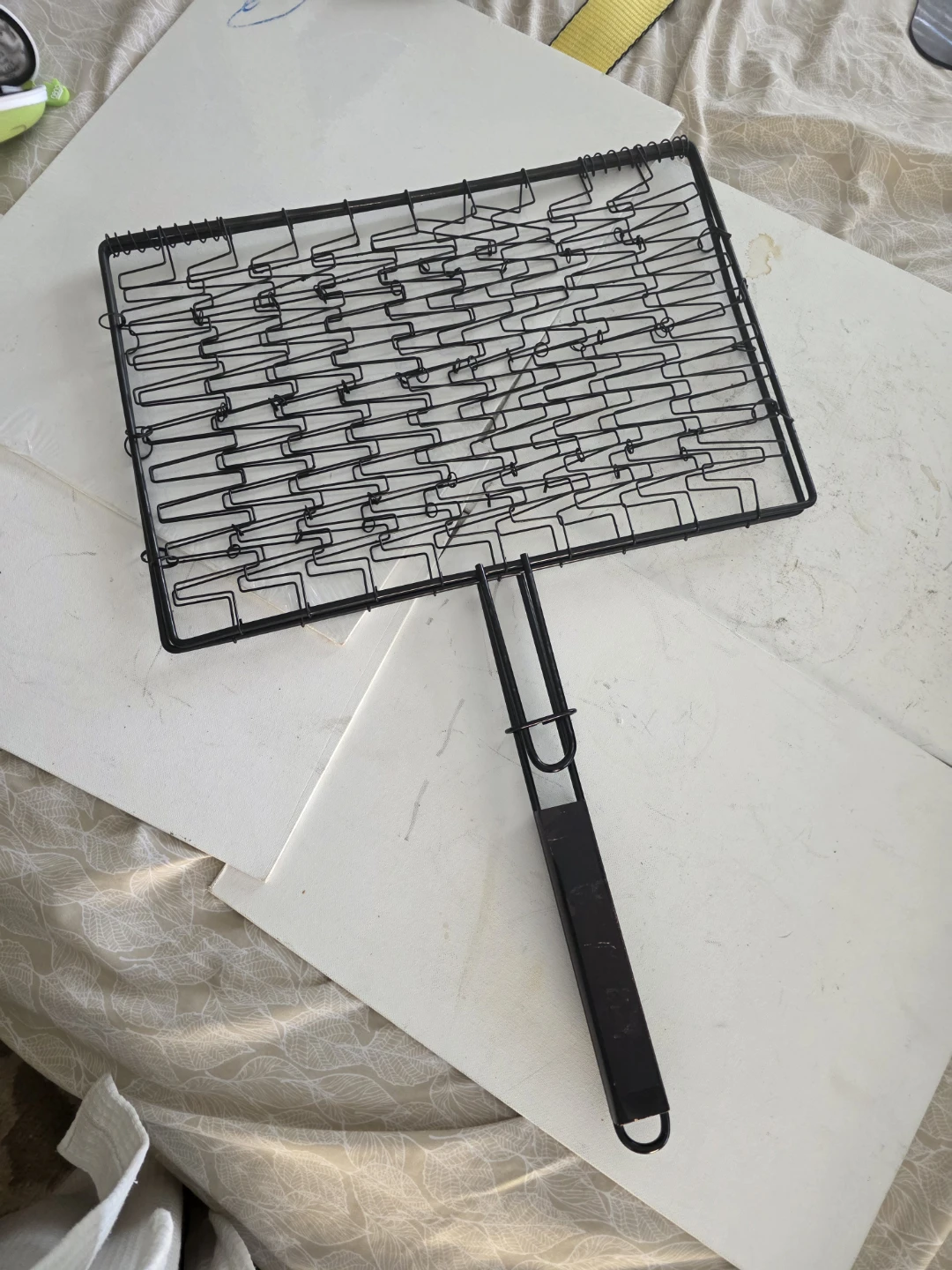 Large 11 x 16 "  Black Metal BBQ Grill Basket with Handle