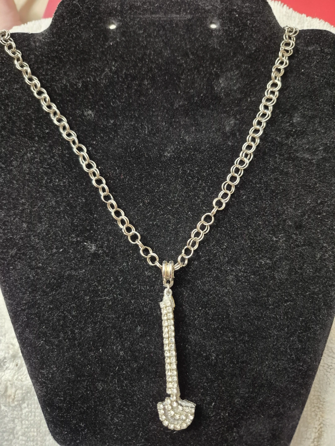 lot of  necklace with rhinestones pendant each 8 - photo 3