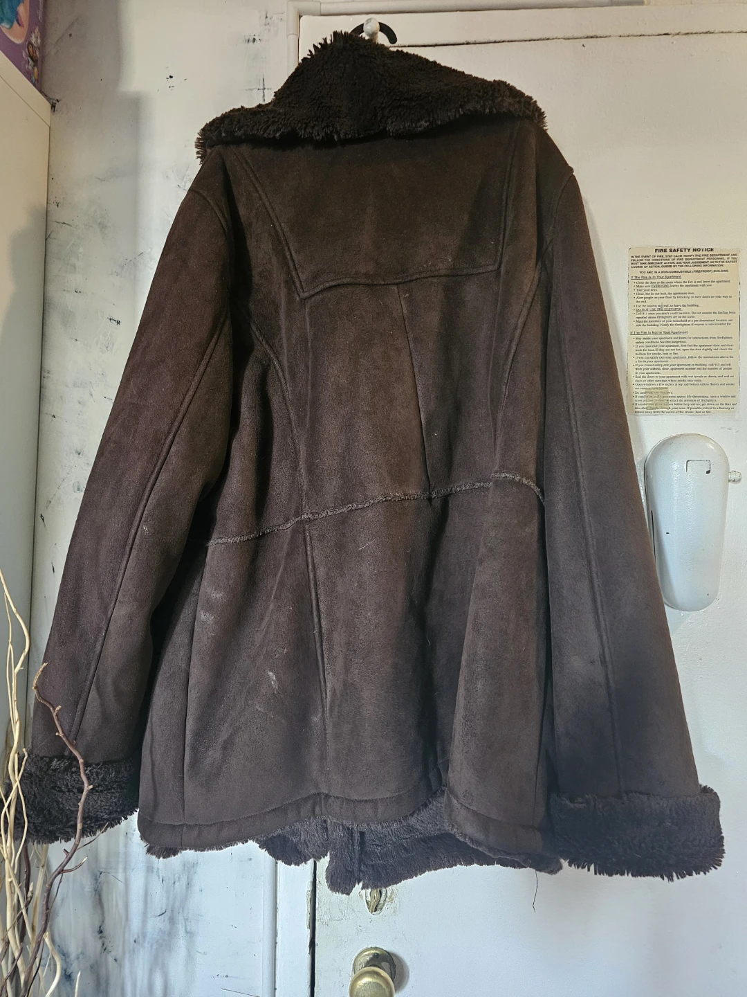 White Stag Women's Brown Faux Suede Sherpa Lined Coat 2X - photo 2