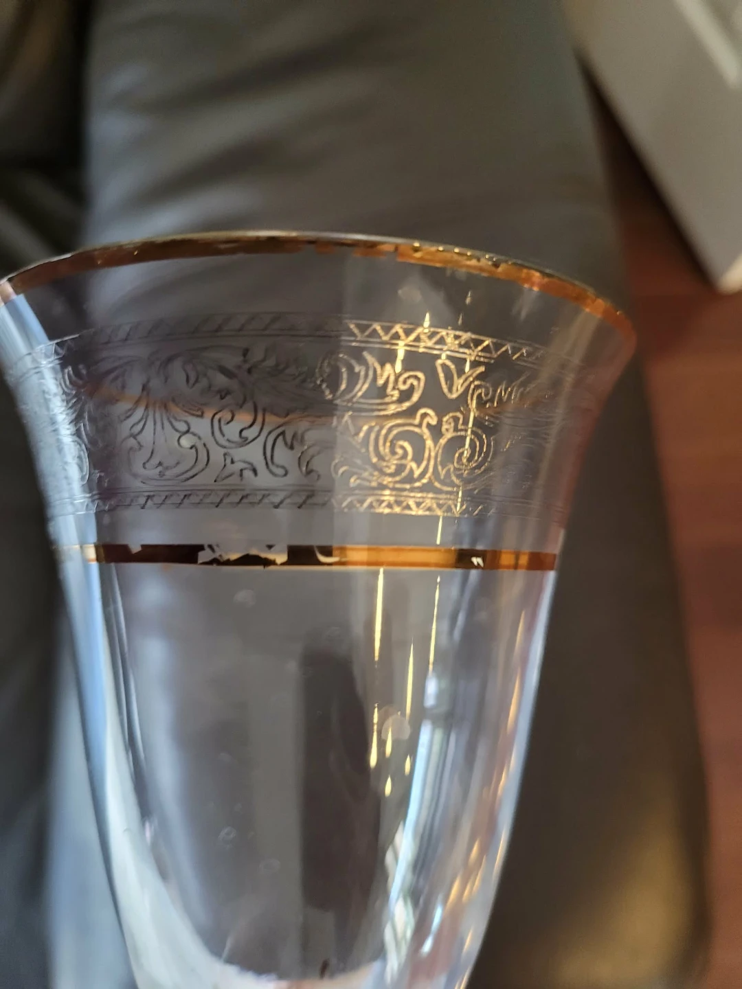 Vintage Bohemia crystal glasses with Gold Trim - photo 4