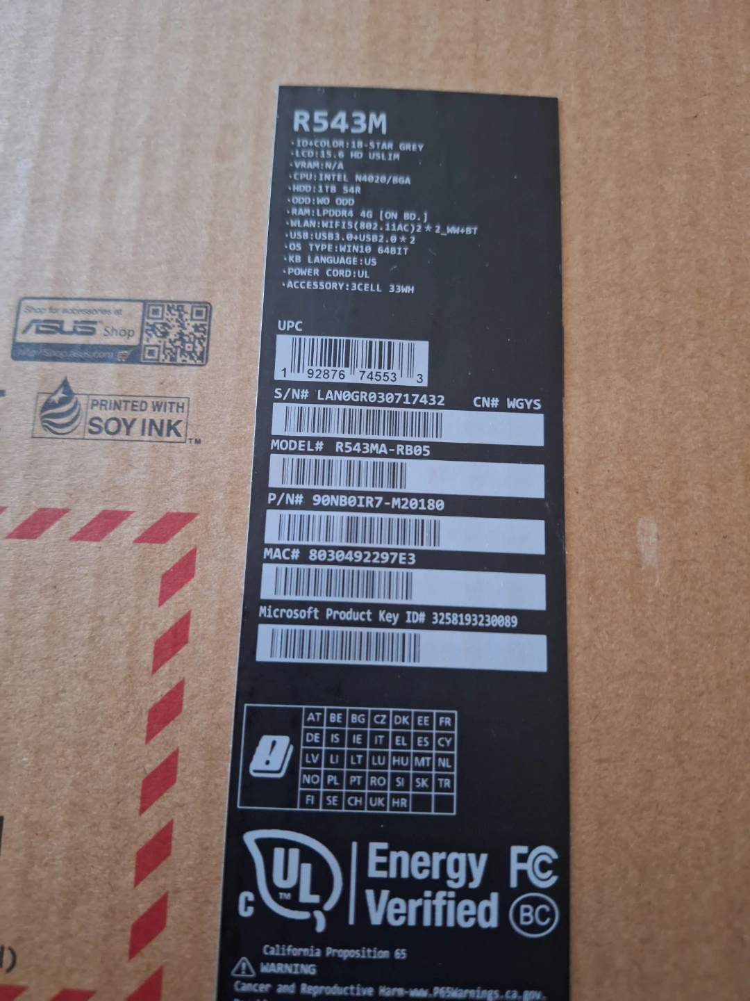 ASUS R543M Laptop - 15.6" HD Display - Star Grey