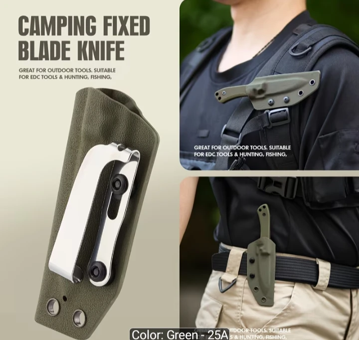 Brand New KHU Fixed Blade Camping Knife - Green - photo 3