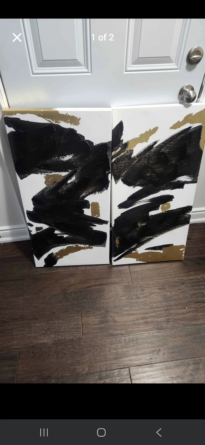 Set of 2 Abstract Canvas Wall Art