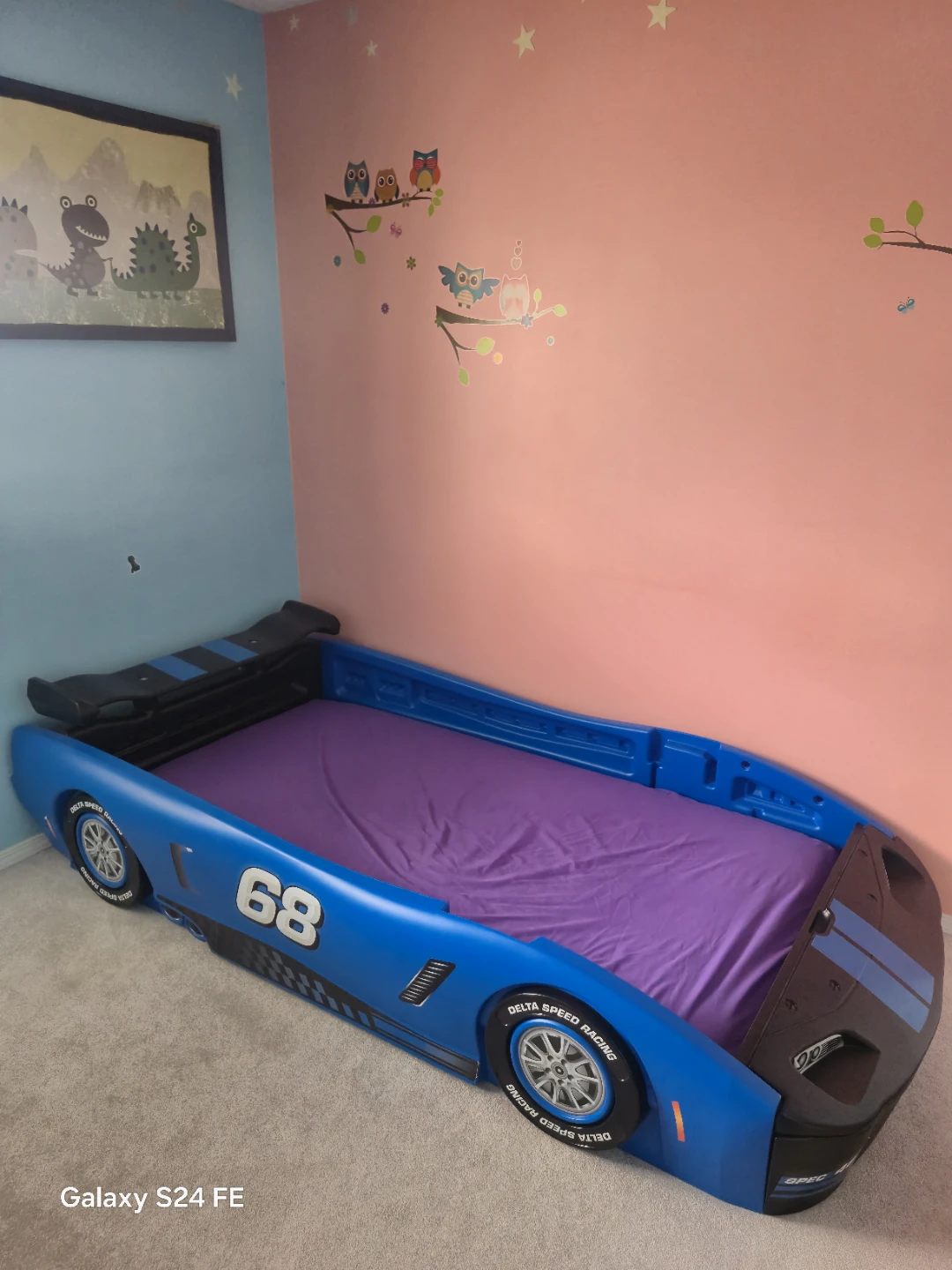 Blue Race Car Toddler Bed - photo 3
