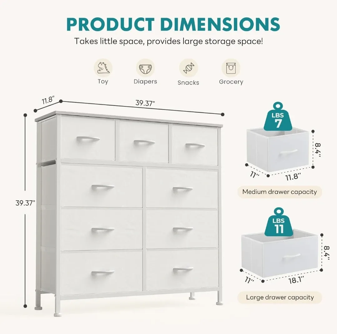 9-Drawer Fabric Dresser - photo 2