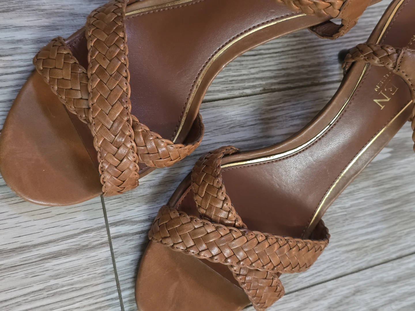 Lauren Ralph Lauren Brown ⚽ Woven Heeled Sandals - photo 3