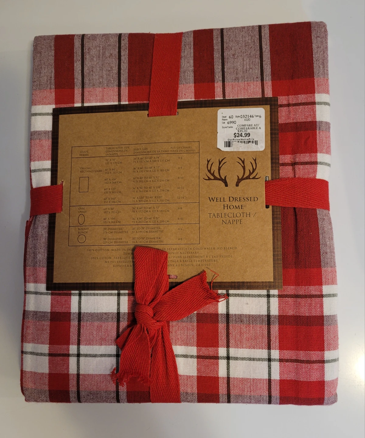 ⚽Well Dressed Home Tablecloth - Red Plaid - photo 2