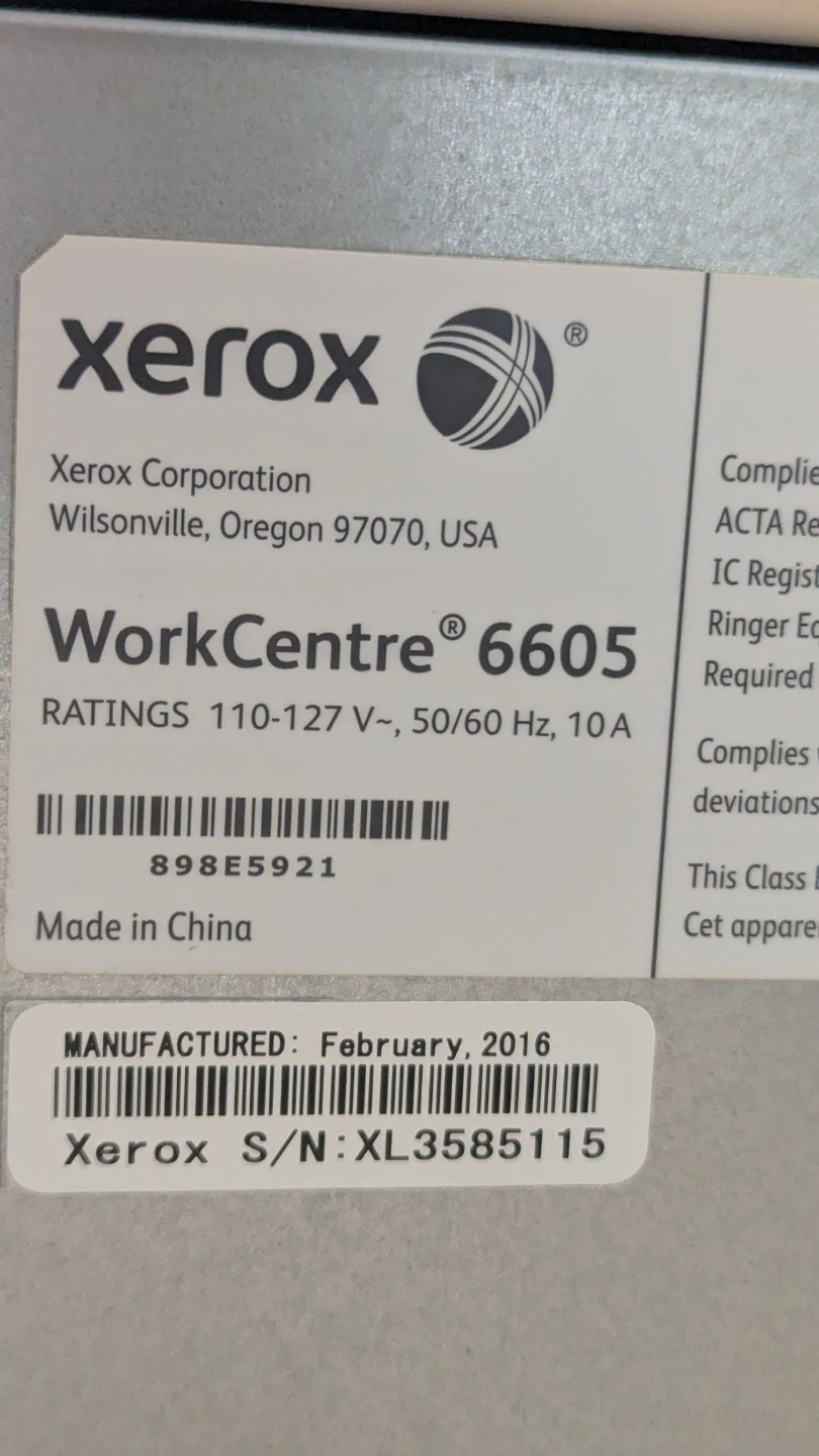 Xerox WorkCentre 6605 Color Laser All-In-One Printer Copier - photo 2