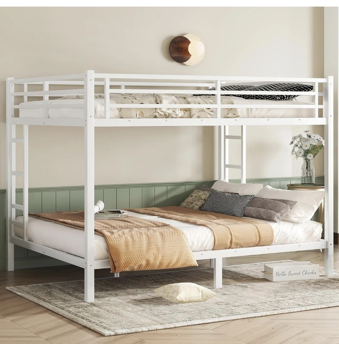 White Metal Bunk Bed queen - photo 4
