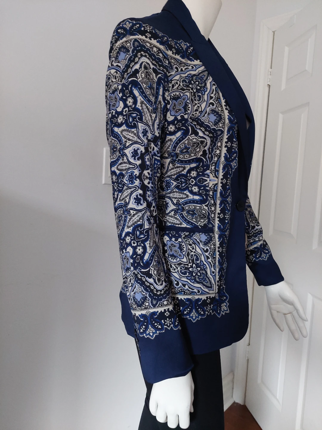 Zara Blue Paisley Print Blazer ⚽ - photo 2