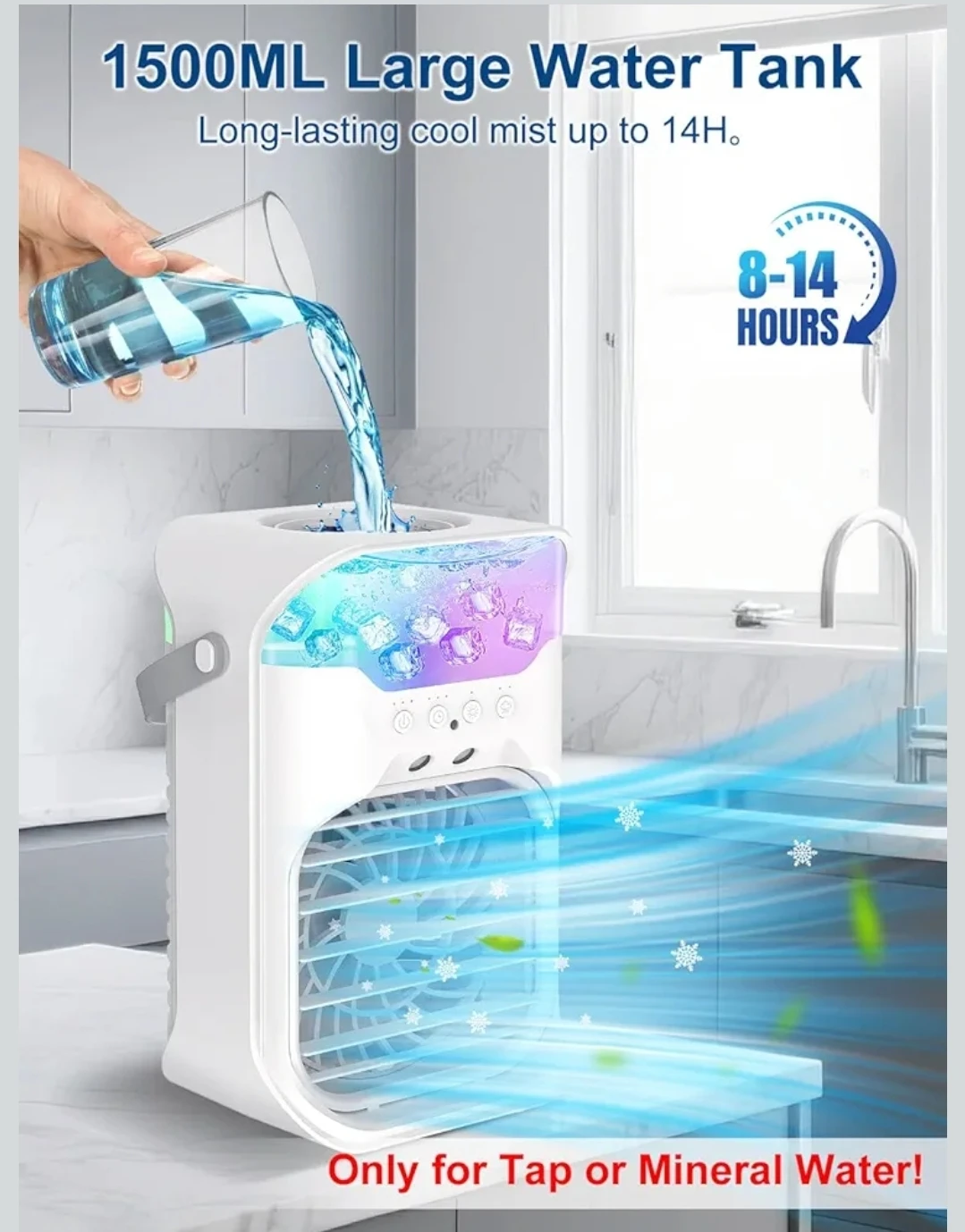 Portable Air Conditioner Cooler 1500ML White - photo 3