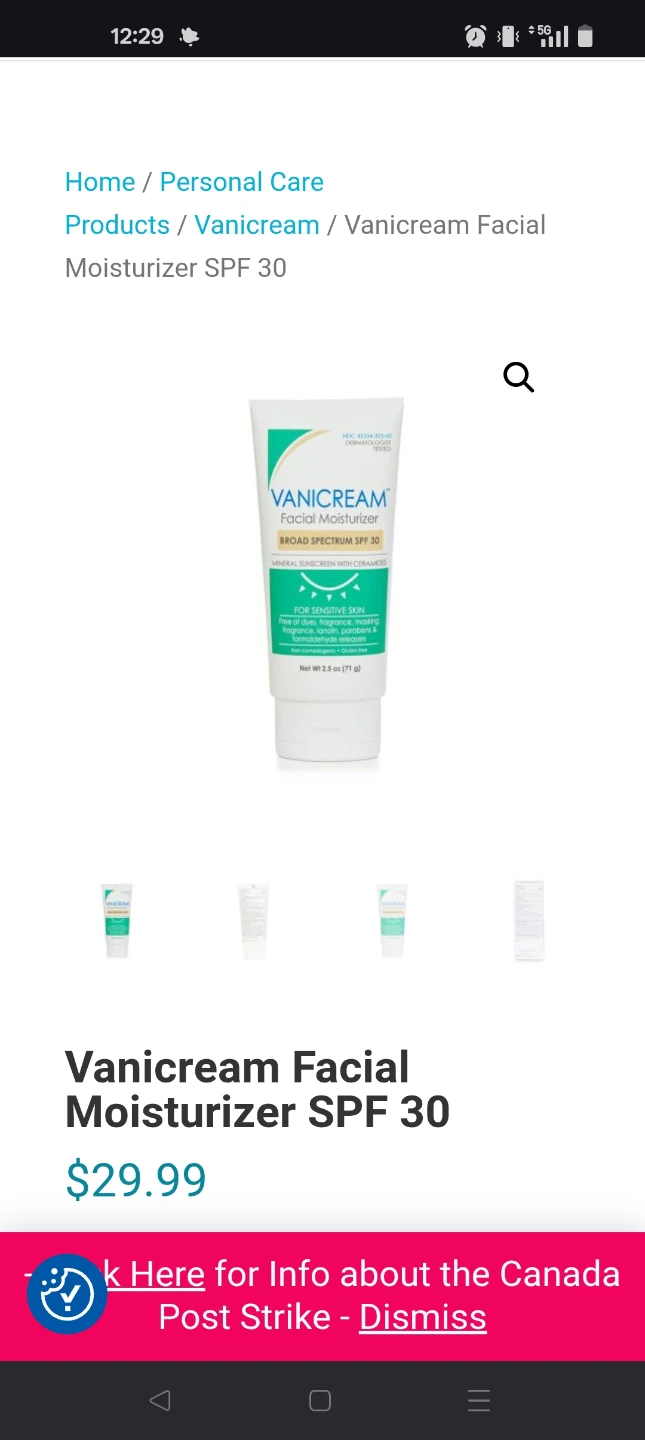Vanicream Facial Moisturizer SPF 30 - 71g