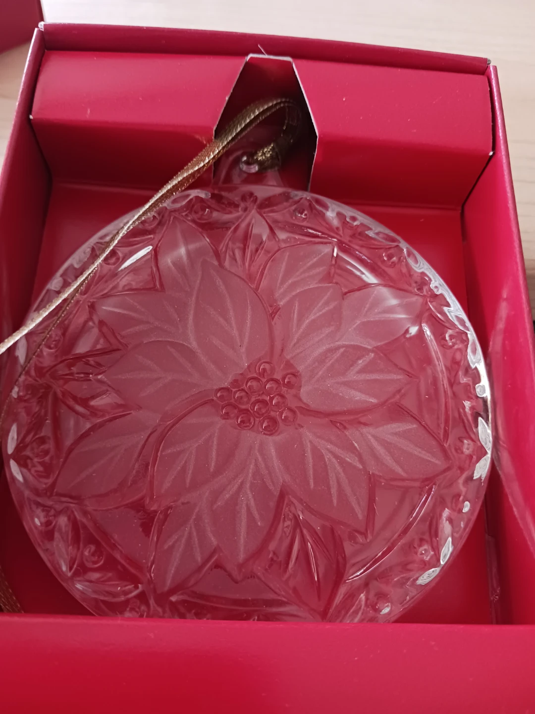 Mikasa Festive Poinsettia Glass Ornament