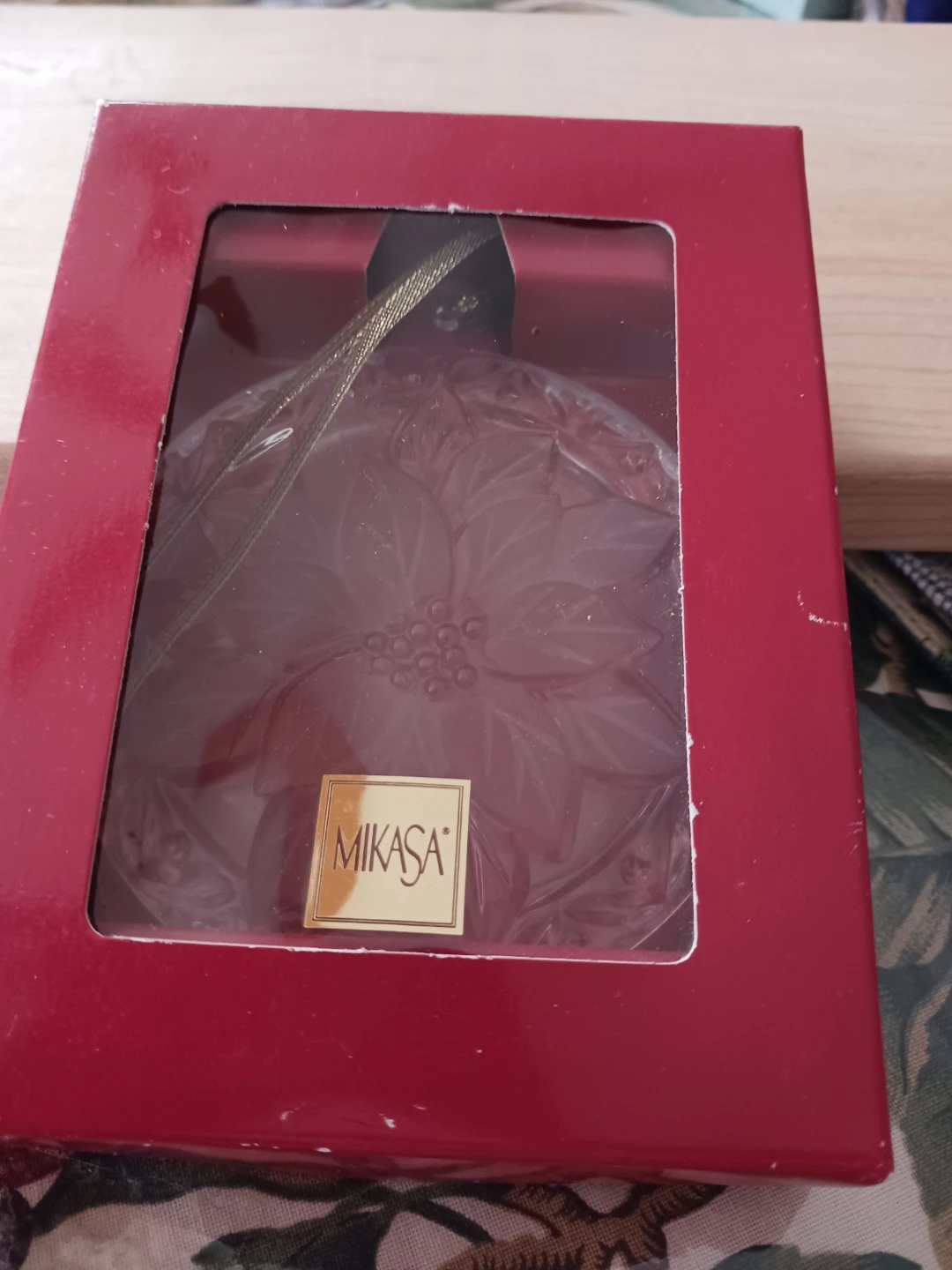 Mikasa Festive Poinsettia Glass Ornament - photo 2