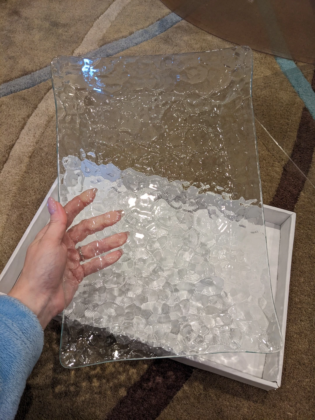 Beautiful 13.5"x9" Glass Serving Plate