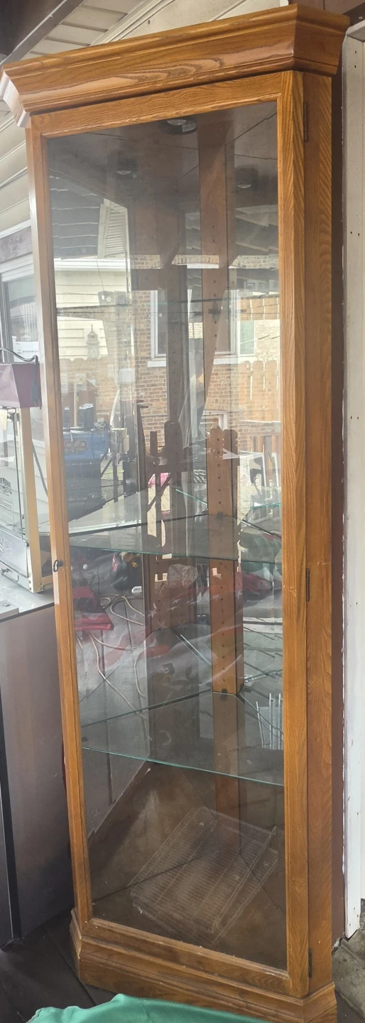 Wooden Display Cabinet with Glass Doors