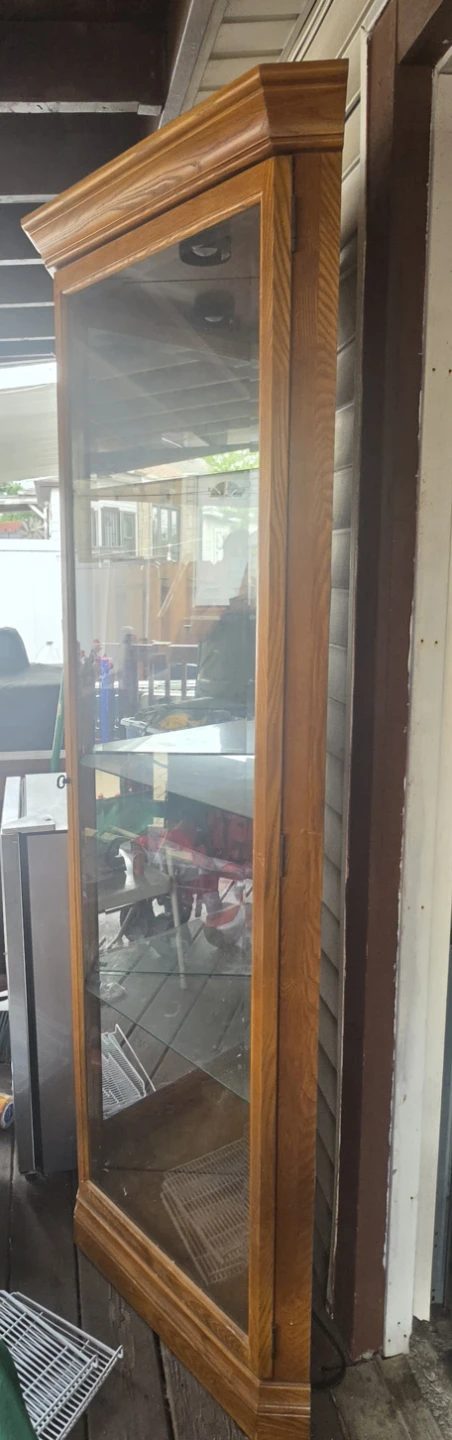 Wooden Display Cabinet with Glass Doors - photo 2