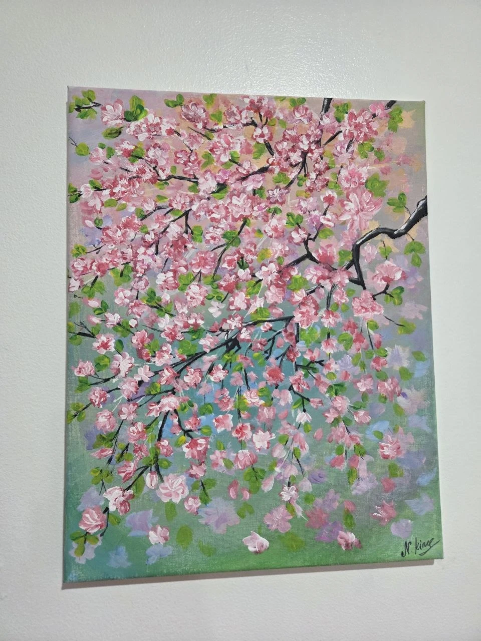 Original Cherry Blossom Acrylic Painting