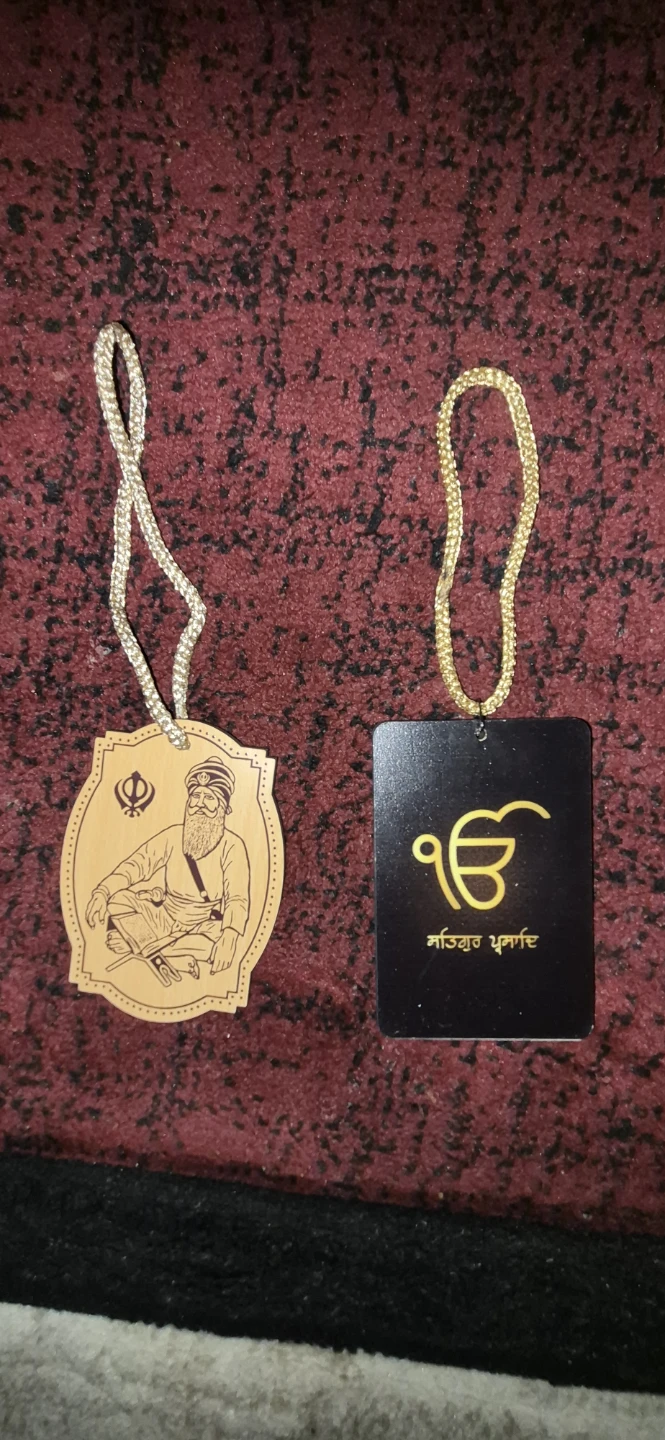 Wooden Punjabi Sikh Car Hanging Ornament