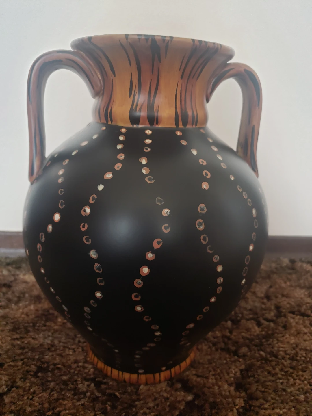 Black Decorative Vase with Handles