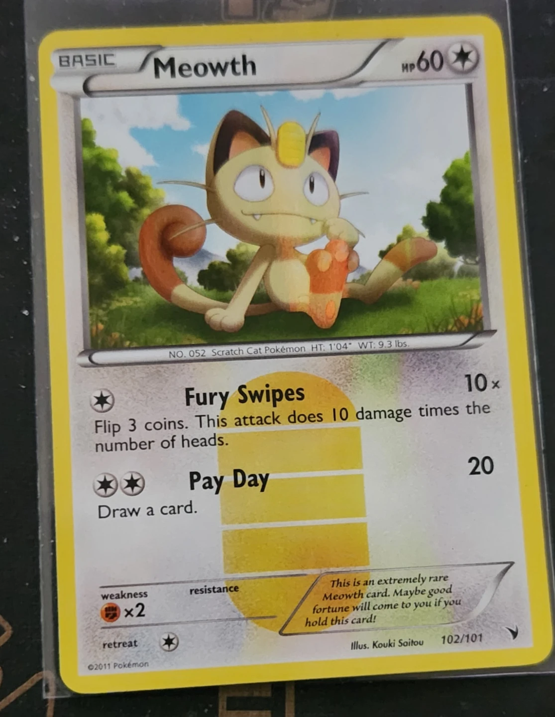 Meowth Secret Rare 102/101 (Black & White: Noble Victories) ⚽️