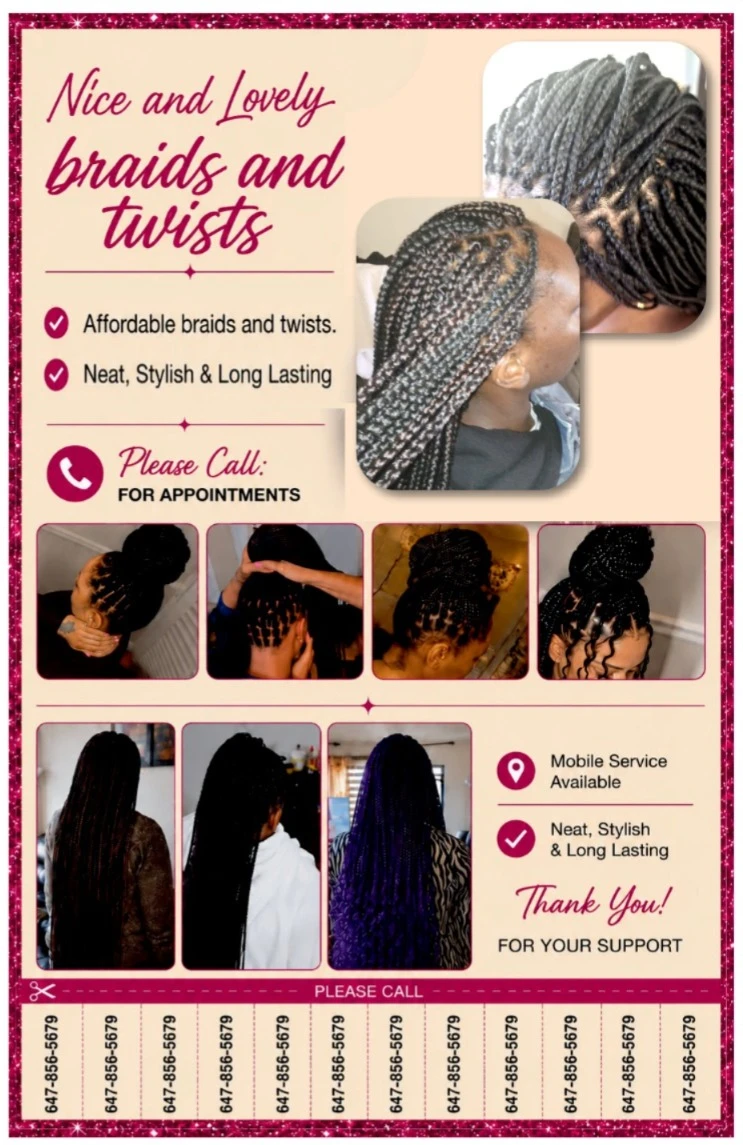 Braids and Twists Hairstyling Services
