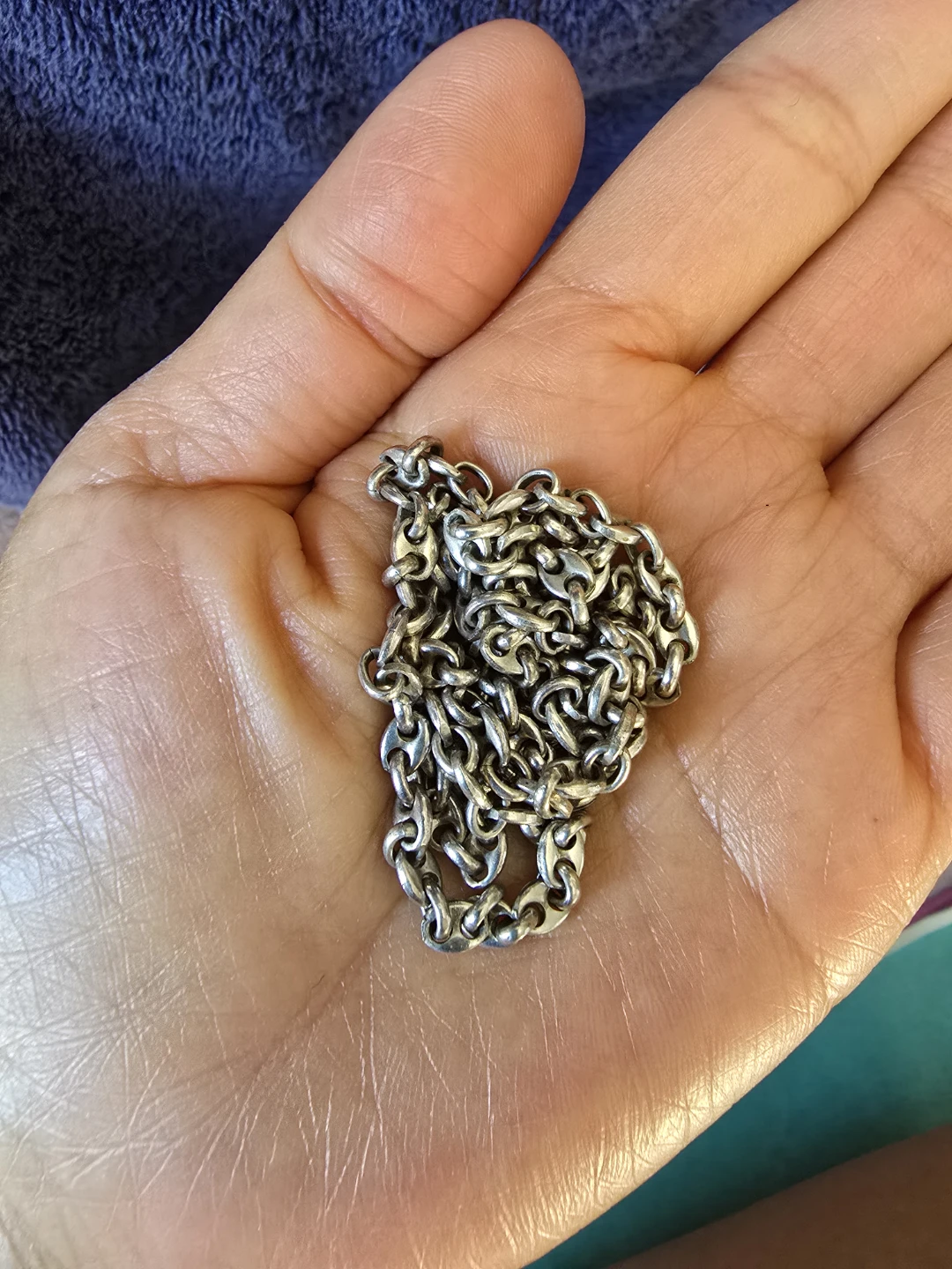 Mens 925 Silver-tone Chain Necklace 20grams 22inches in length - photo 2