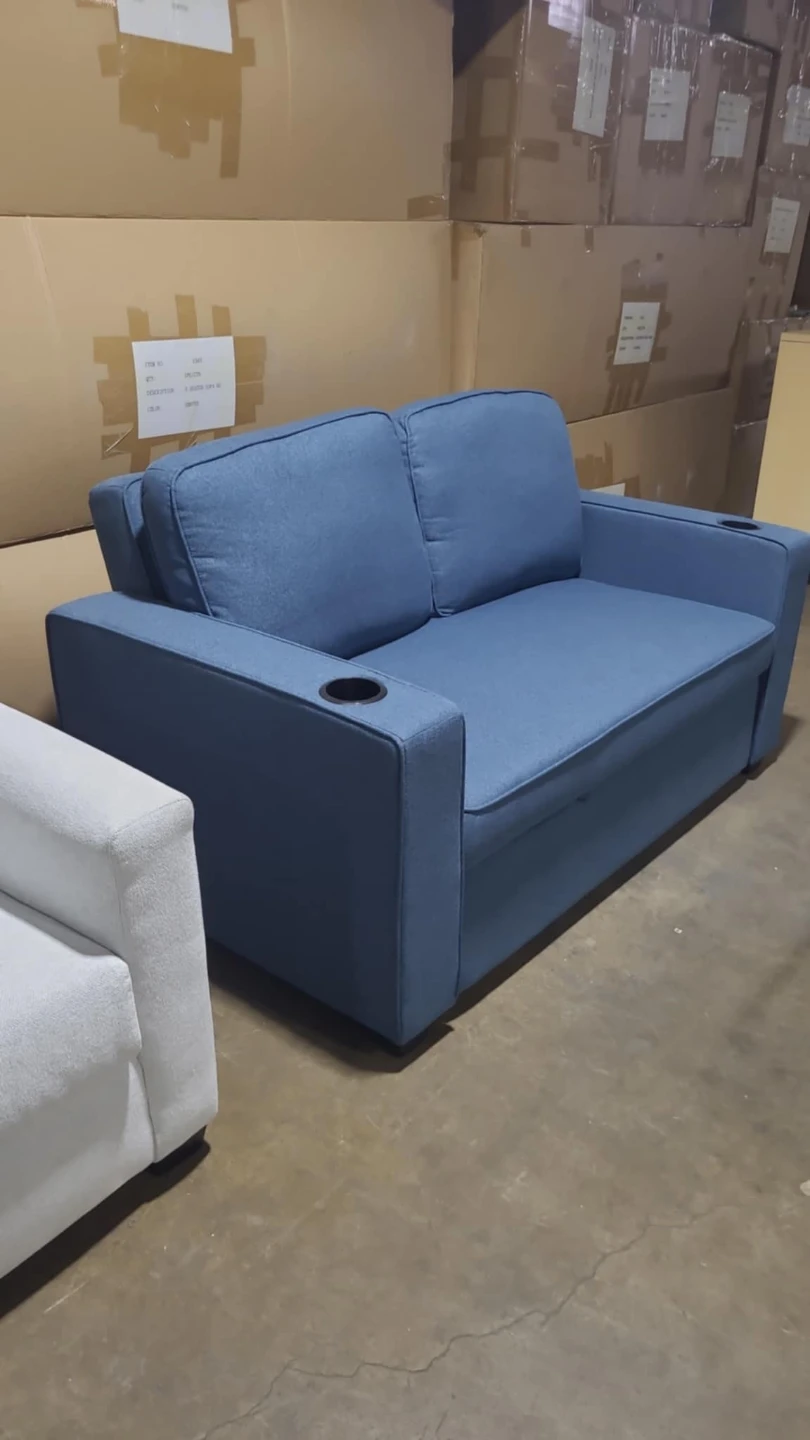 New sofa bed for sale comes in blue or grey color