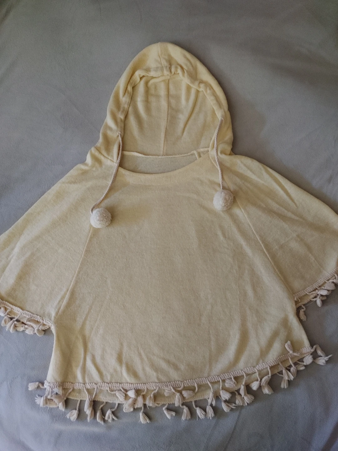 Yellow Tassel Hooded Poncho - photo 2