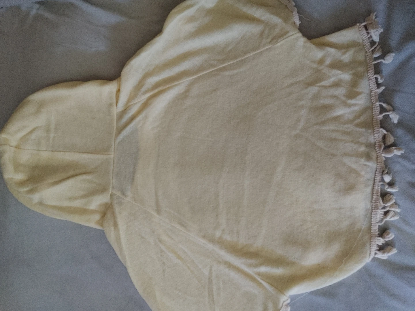 Yellow Tassel Hooded Poncho - photo 3