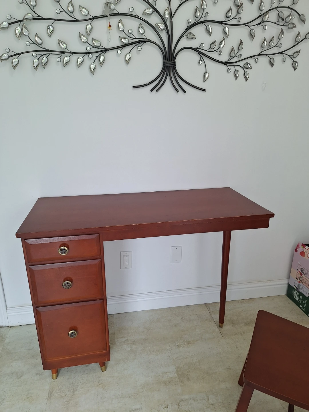 Vintage Wooden Desk and Chair Set - photo 2