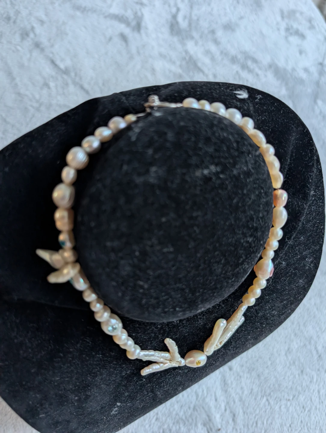 ⚽Baroque Pearl & Crystal necklace - photo 2