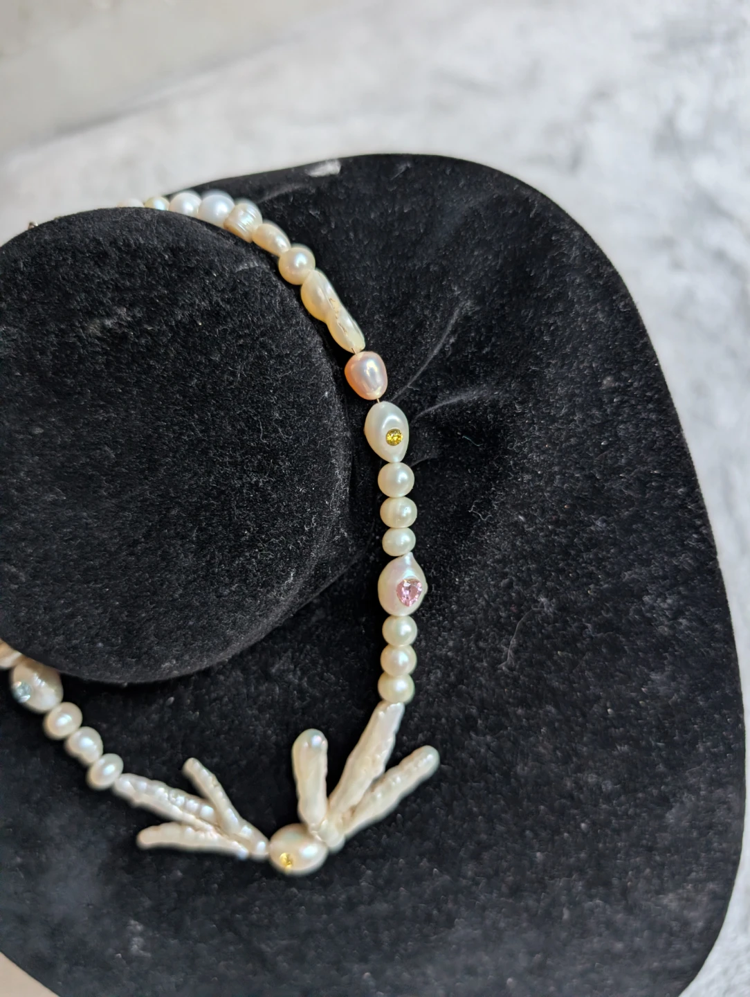 ⚽Baroque Pearl & Crystal necklace - photo 4