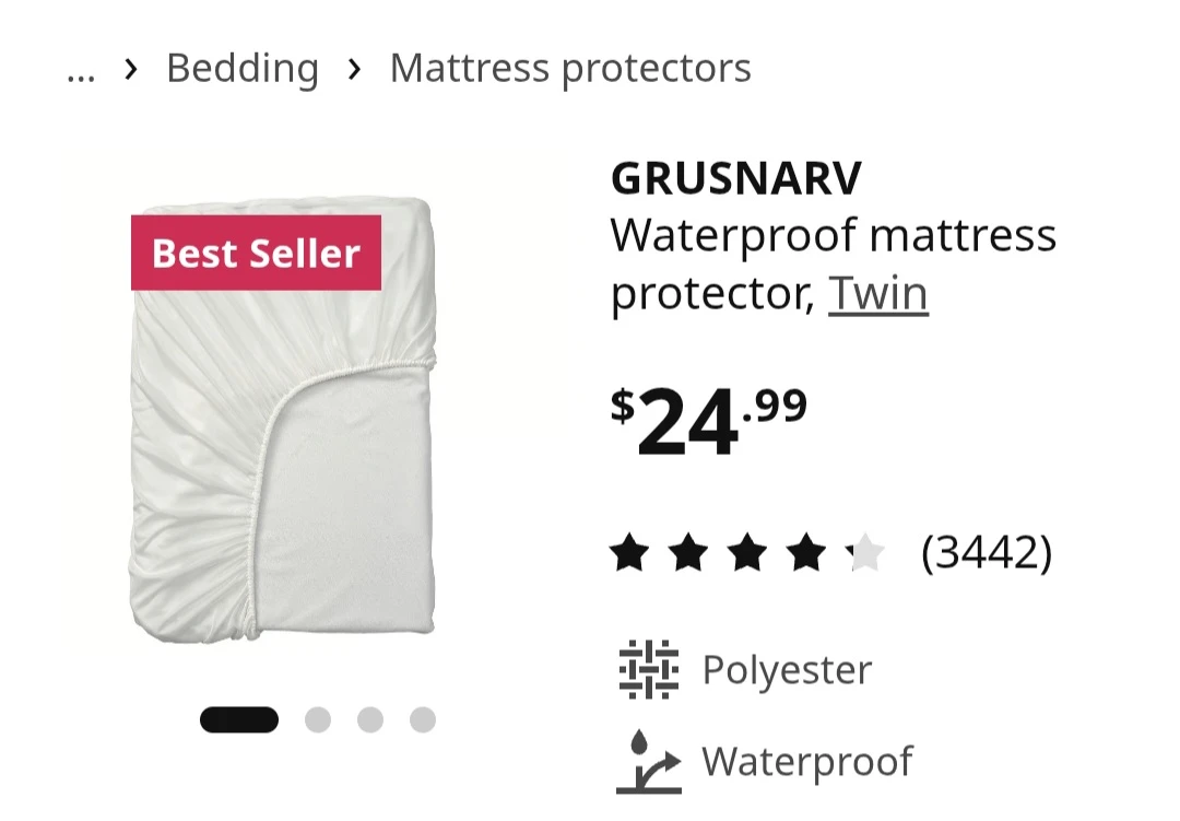 Waterproof mattress pad - twin size