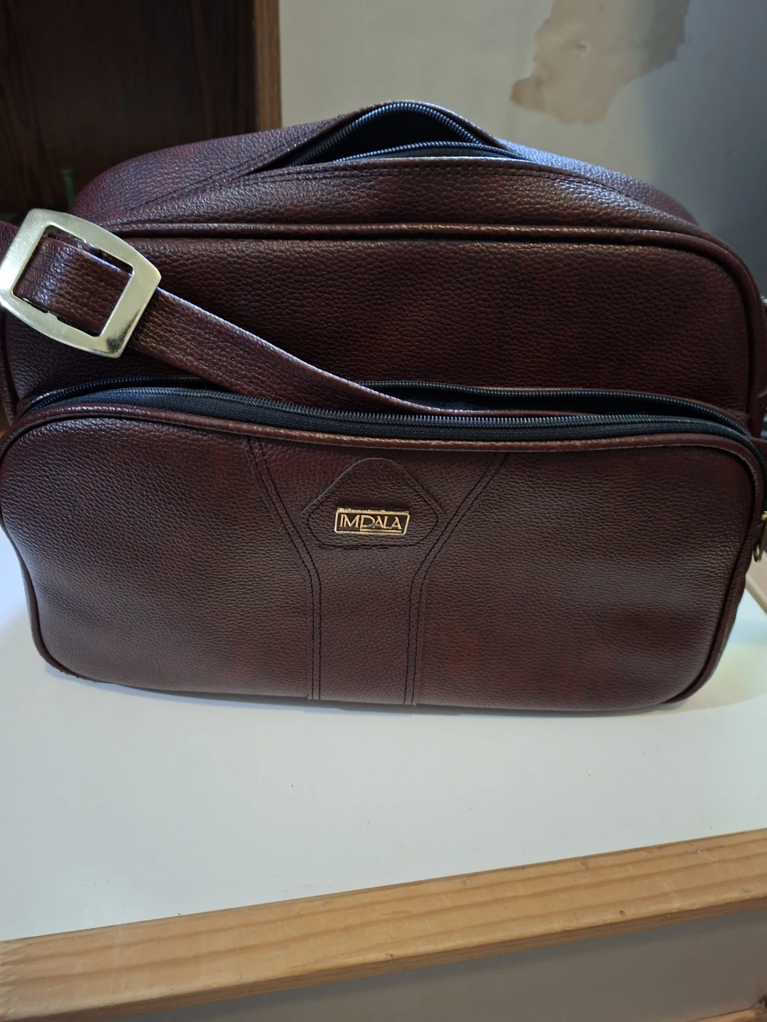 Impala Vintage Burgundy Faux Leather Travel Bag