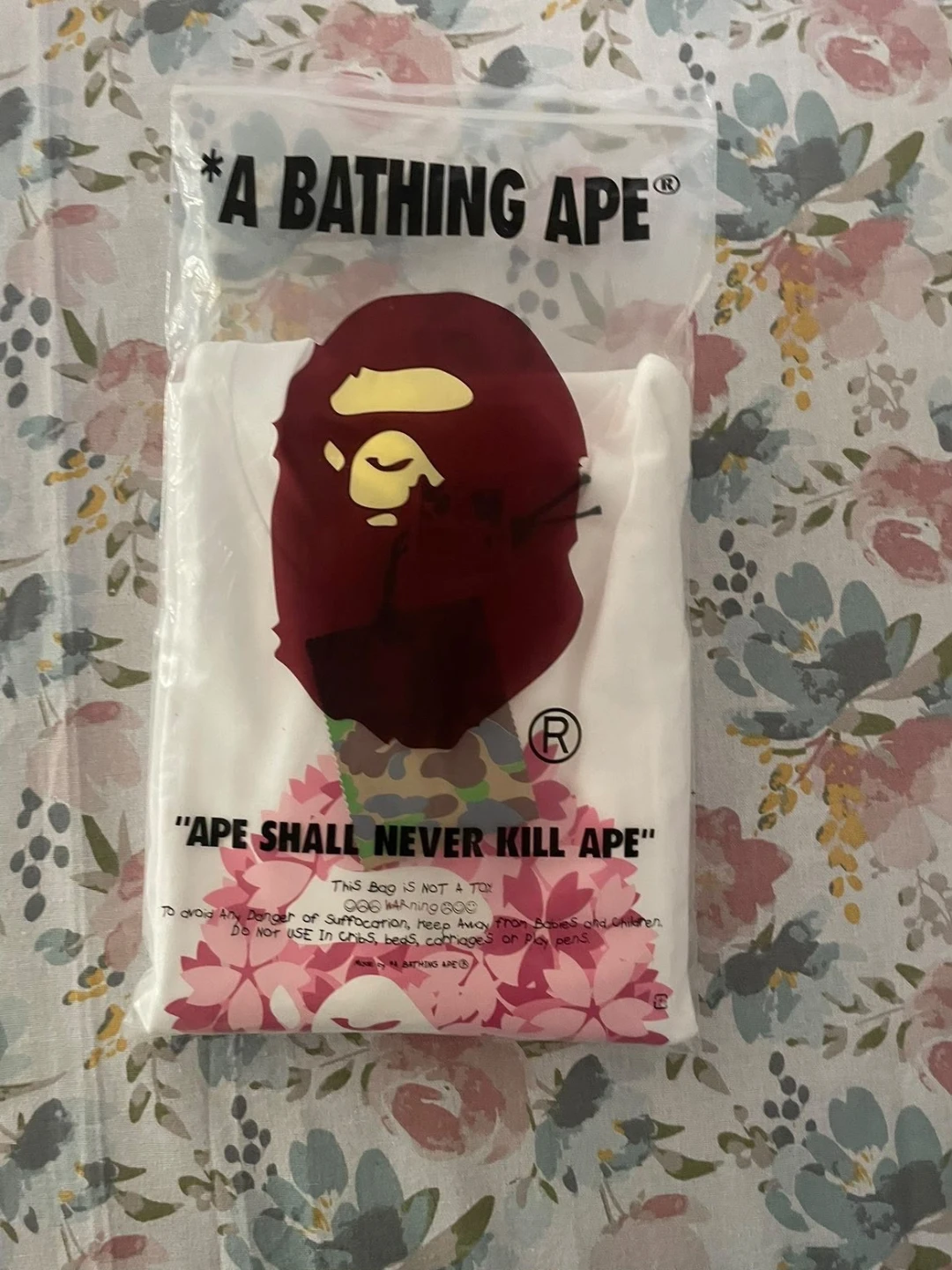 A Bathing Ape White Cherry Blossom T-Shirt - Size M
