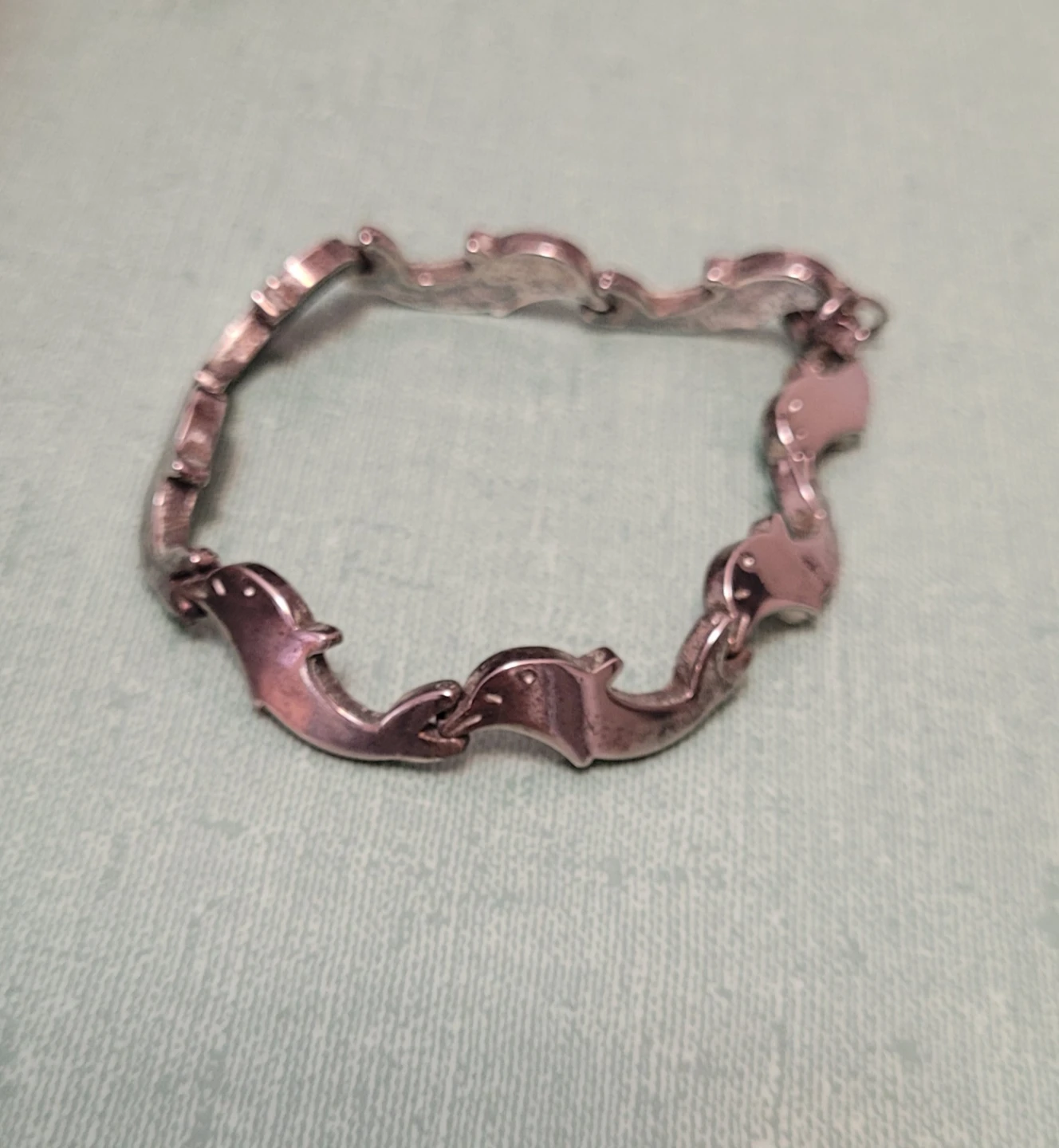 Sterling Dolphin Link Bracelet