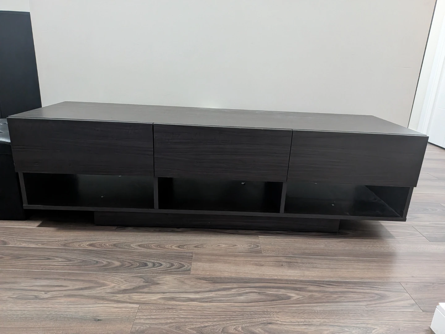 Dark Wood Media Console TV Stand