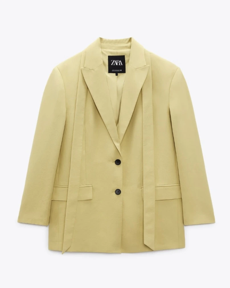 Yellow Zara Blazer with Belt