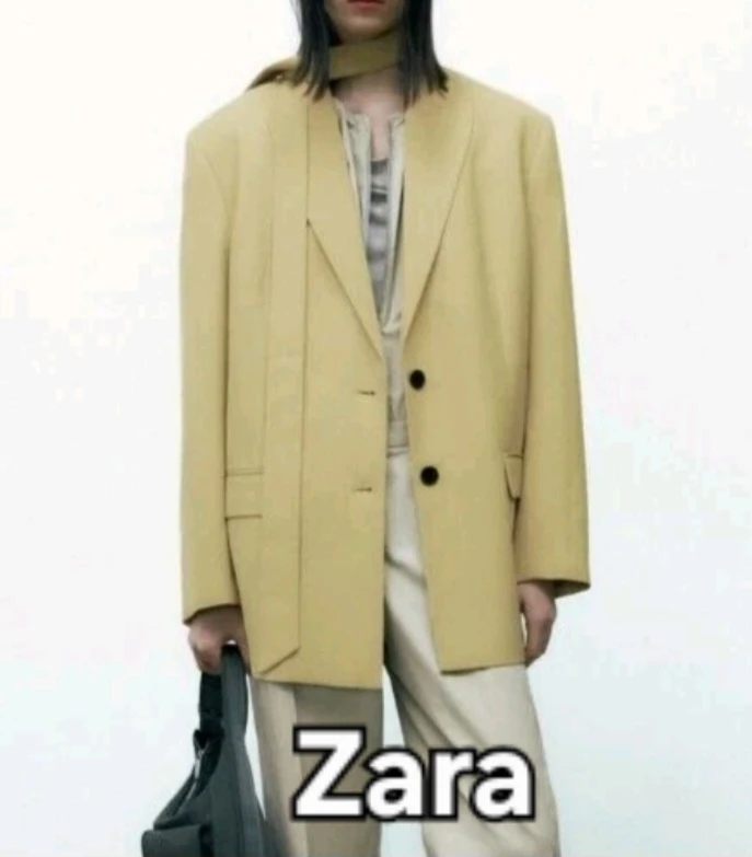 Yellow Zara Blazer with Belt - photo 2