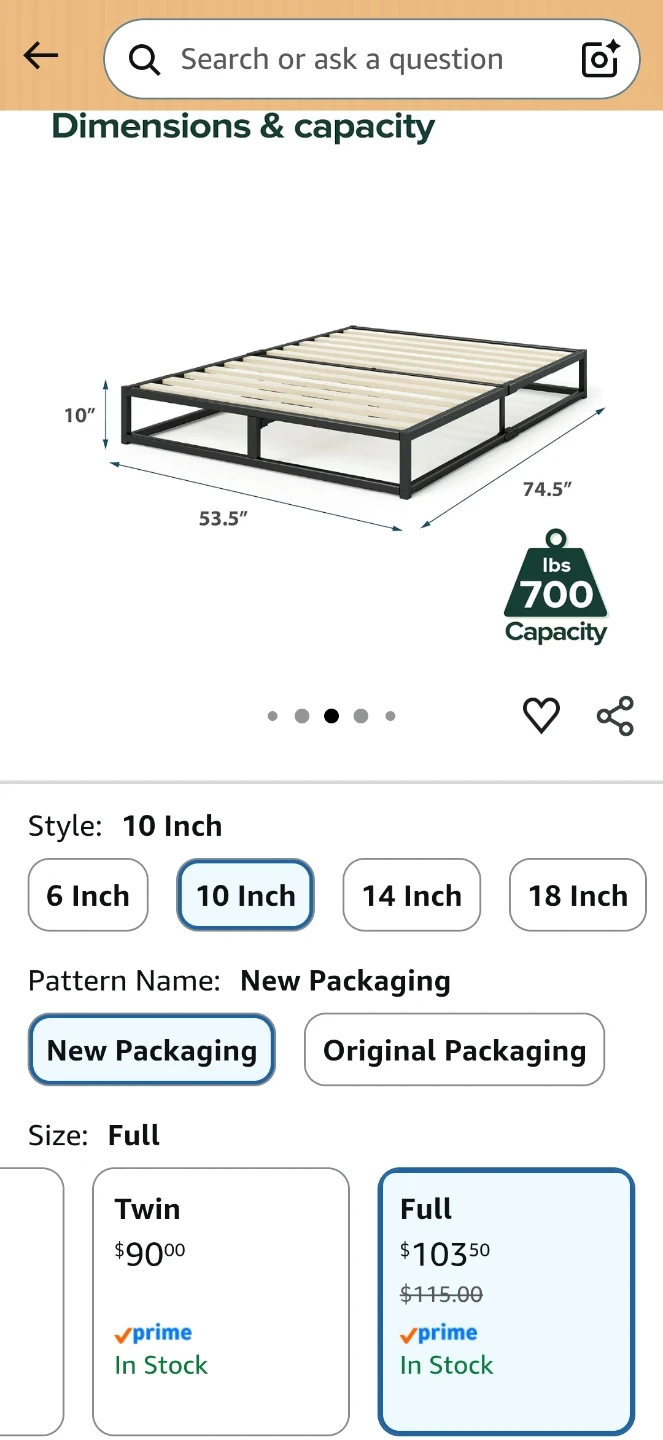 Full Size 10 Inch Metal Platform Bed Frame - photo 2