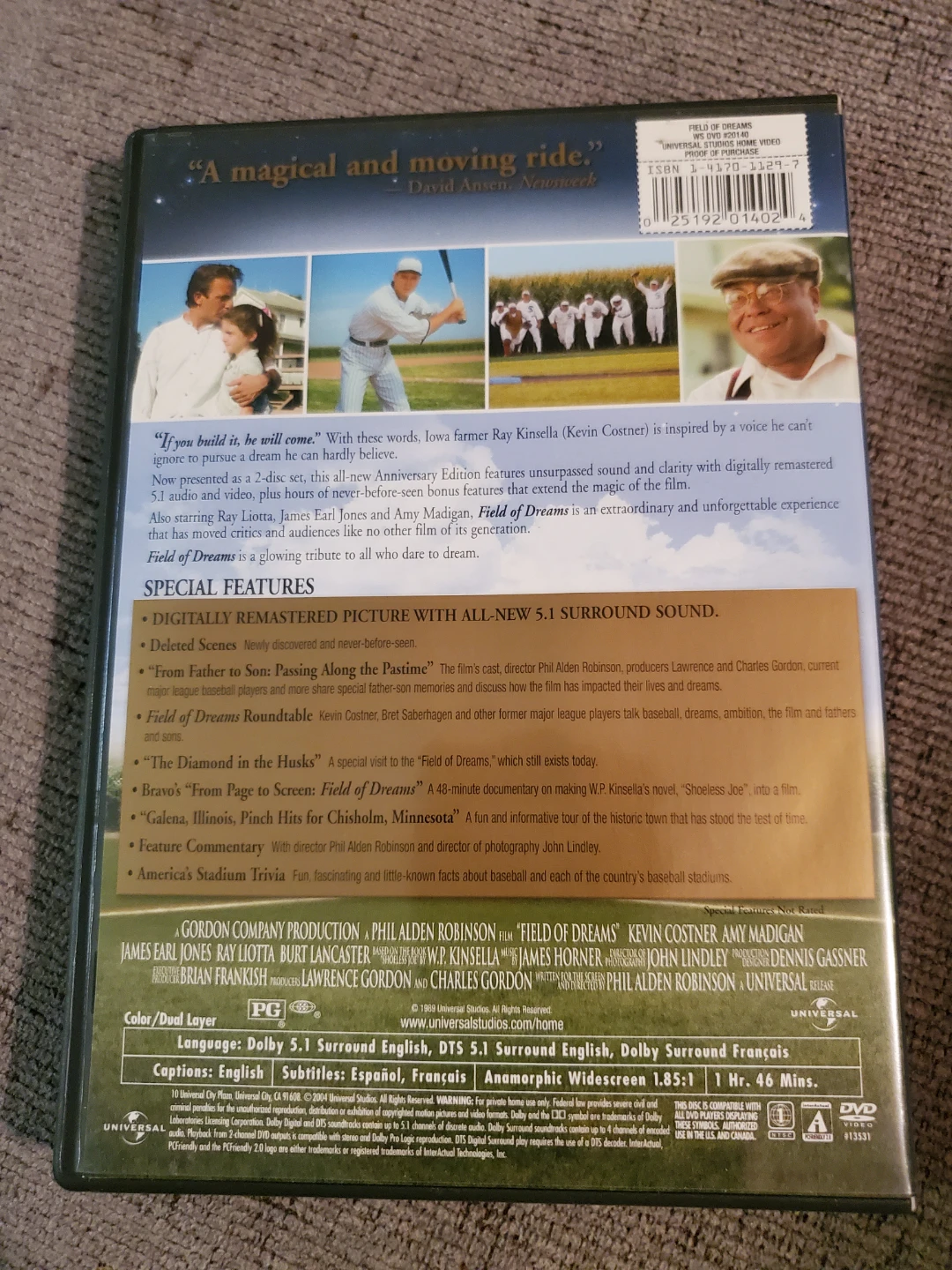 Field of Dreams Two-Disc Anniversary Edition DVD ⚽ - photo 2